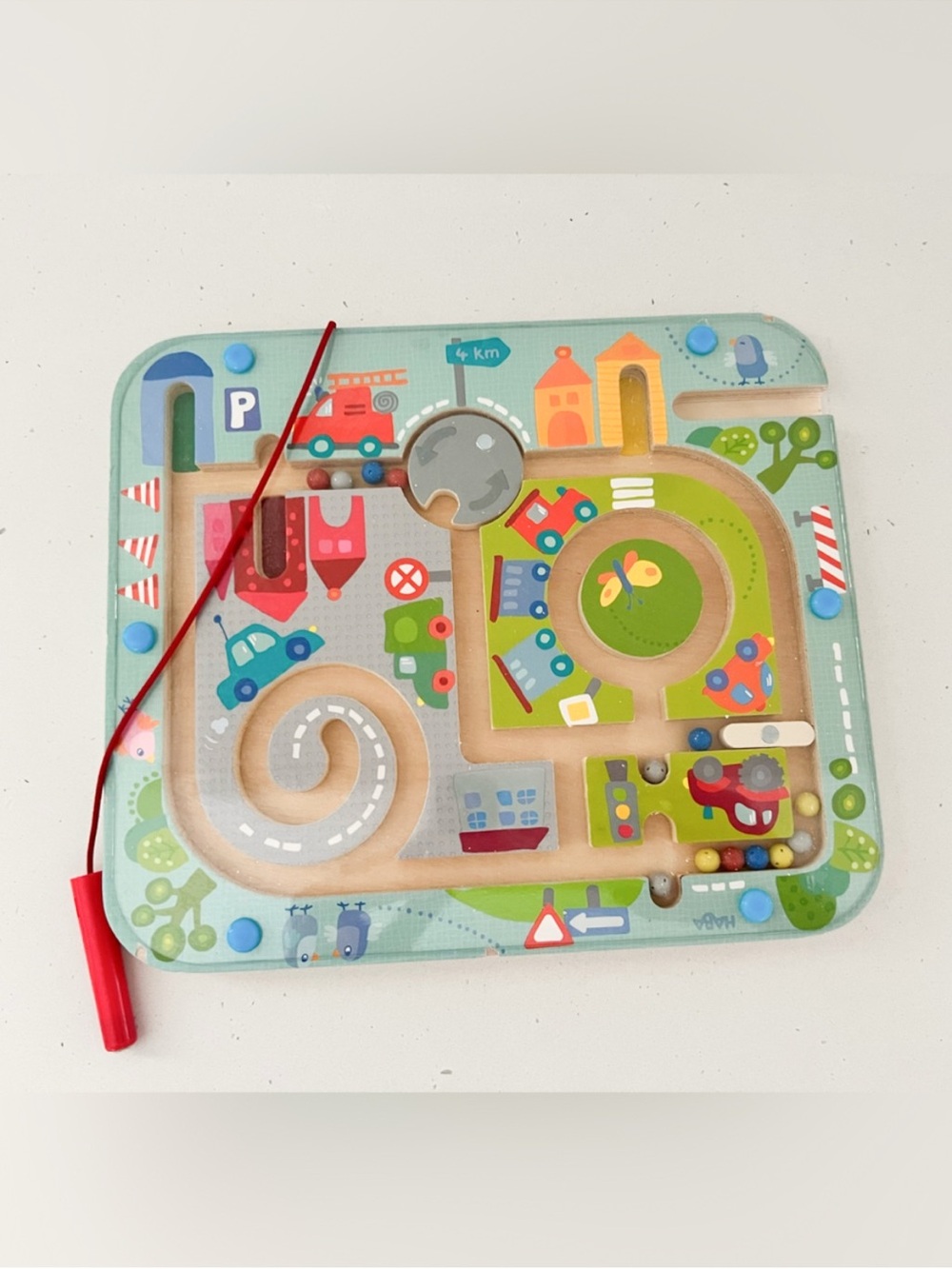 HABA Town Maze Magnetic Game Wooden Toddler Activity Board 301056 Montessori Toy
